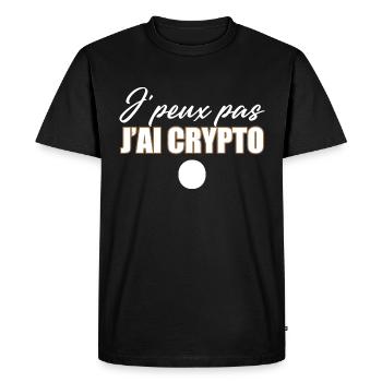 J'Peux Pas J'ai Crypto Cryptomonnaies - T-shirt Premium bio Homme - noir - Devant - Nico (187cm)