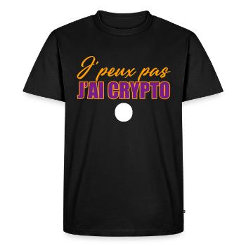 J'Peux Pas J'ai Crypto Cryptomonnaies - T-shirt Premium bio Homme - noir - Devant - Nico (187cm)