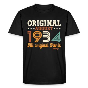 90th Birthday Original August 1934 Born 1934 - Men's Premium Organic T-Shirt - black - Front - Nico (187cm)
