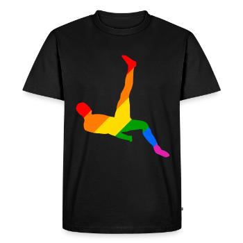 Rainbow Soccer Player - Men's Premium Organic T-Shirt - black - Front - Nico (187cm)