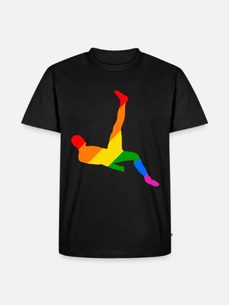 Rainbow Soccer Player - Men's Premium Organic T-Shirt - black