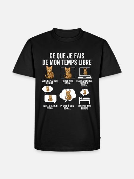Hvad jeg laver i min fritid – Bengal Chat - Herre Premium økologisk T-shirt - sort