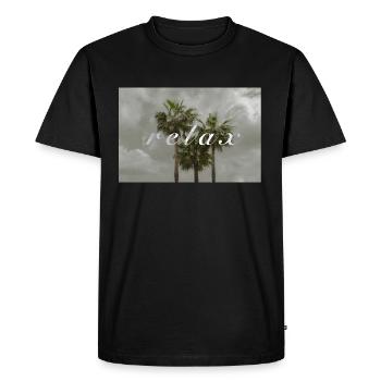 Détendez-vous T-shirt de cadeau de vacances de détente de palmier - T-shirt Premium bio Homme - noir - Devant - Nico (187cm)