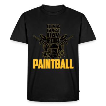 Les couleurs peuvent être modifiées | Paintball Airsoft Marqueur - T-shirt Premium bio Homme - noir - Devant - Nico (187cm)