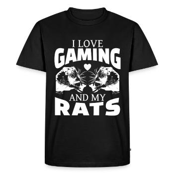 I Love Gaming And My Rats Shirt funny cute - Men's Premium Organic T-Shirt - black - Front - Nico (187cm)