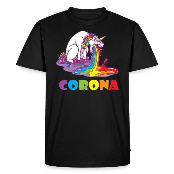 La licorne suce Corona suce un cadeau drôle - T-shirt Premium bio Homme - noir - Devant - Nico (187cm)