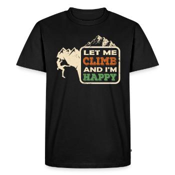 Climbing mountaineering bouldering mountains gift idea - Men's Premium Organic T-Shirt - black - Front - Nico (187cm)