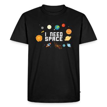 I NEED SPACE ASTRONAUT PLANET SPACE GIFT - Men's Premium Organic T-Shirt - black - Front - Nico (187cm)