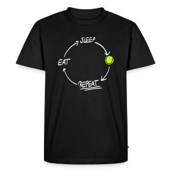 Eat Sleep tennis Repeat Tennisspieler Tennisball - T-shirt Premium bio Homme - noir - Devant - Nico (187cm)