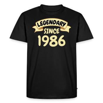 Cadeau 37e anniversaire Légendaire depuis 1986 - T-shirt Premium bio Homme - noir - Devant - Nico (187cm)