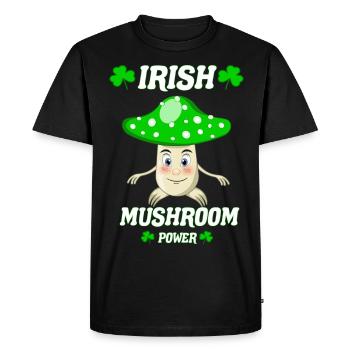Le champignon de puissance irlandais, conception de champignons amusants - T-shirt Premium bio Homme - noir - Devant - Nico (187cm)