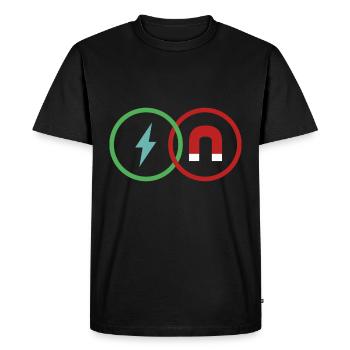 Électricité et magnétisme - T-shirt Premium bio Homme - noir - Devant - Nico (187cm)