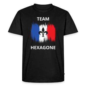 TEAM HEXAGONE FRANCE DRAPEAU - T-shirt Premium bio Homme - noir - Devant - Nico (187cm)