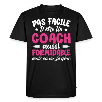 Coach Formidable Idée Cadeau Entraîneur Drôle - T-shirt Premium bio Homme - noir - Devant - Nico (187cm)