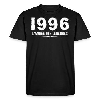 1996 année des legéndes - Cadeau Anniversaire 1996 - T-shirt Premium bio Homme - noir - Devant - Nico (187cm)