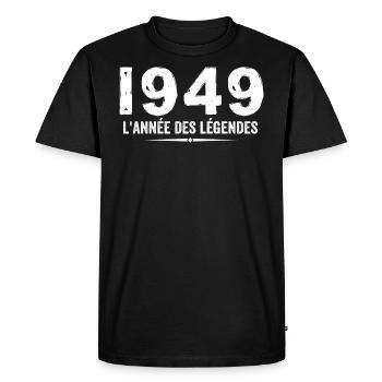 1949 Year of the Legends - 1949 Anniversary Gift - Men's Premium Organic T-Shirt - black - Front - Nico (187cm)