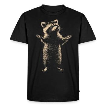 raton laveur monochrome - T-shirt Premium bio Homme - noir - Devant - Nico (187cm)