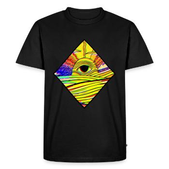 Soleil éthéré - T-shirt Premium bio Homme - noir - Devant - Nico (187cm)