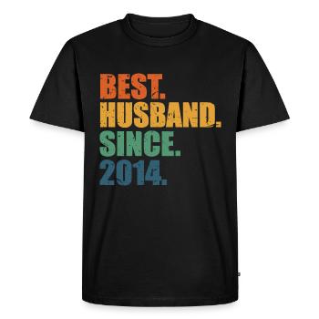 Meilleur mari depuis 2014, cadeau d’anniversaire de 9 ans - T-shirt Premium bio Homme - noir - Devant - Nico (187cm)