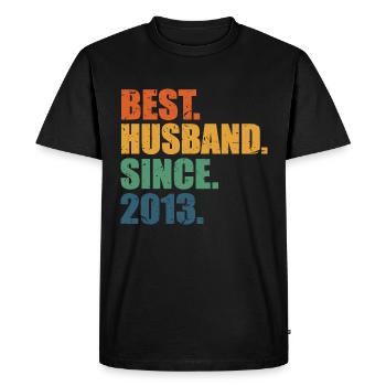 Meilleur mari depuis 2013, cadeau anniversaire de 10 ans - T-shirt Premium bio Homme - noir - Devant - Nico (187cm)