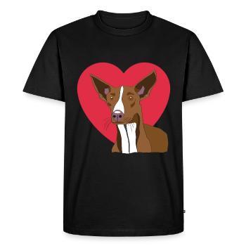Podenco avec coeur - T-shirt Premium bio Homme - noir - Devant - Nico (187cm)