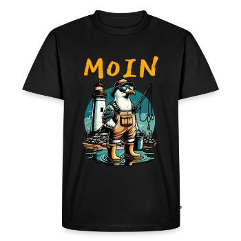 BONJOUR - T-shirt Premium bio Homme - noir - Devant - Nico (187cm)
