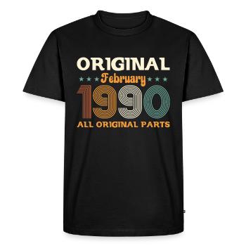 35ème anniversaire cadeau mari Original février 1990 - T-shirt Premium bio Homme - noir - Devant - Nico (187cm)