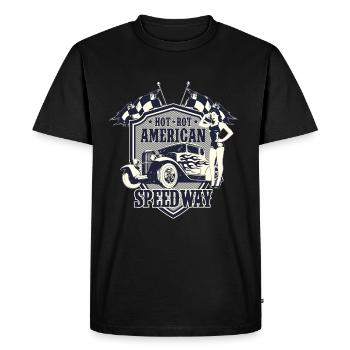 TUNING SPEEDWAY HOTRODS - Hot Rod Gift - Men's Premium Organic T-Shirt - black - Front - Nico (187cm)