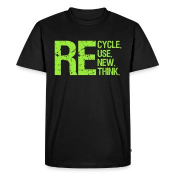 Recycle Reuse Renew Rethink Earth Day Environment - Men's Premium Organic T-Shirt - black - Front - Nico (187cm)