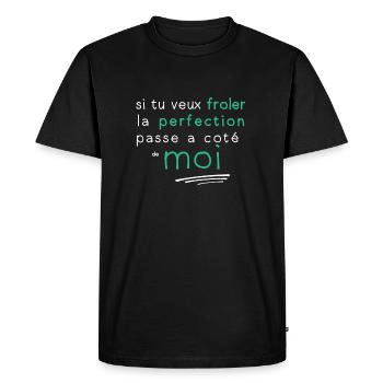 la perfection c'est moi - T-shirt Premium bio Homme - noir - Devant - Nico (187cm)