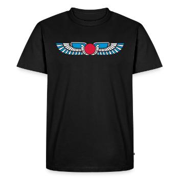 Egypt Sun Disk, Wings, symbol of protection - Men's Premium Organic T-Shirt - black - Front - Nico (187cm)