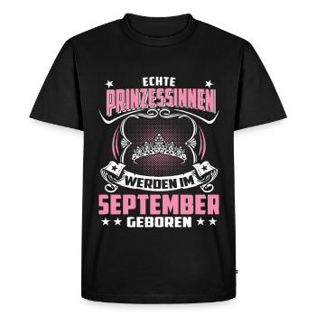 September - birthday - Princess 3 - Men's Premium Organic T-Shirt - black - Front - Nico (187cm)