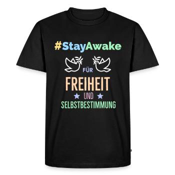 #StayAwake - Pour la liberté et l'autodétermination - T-shirt Premium bio Homme - noir - Devant - Nico (187cm)
