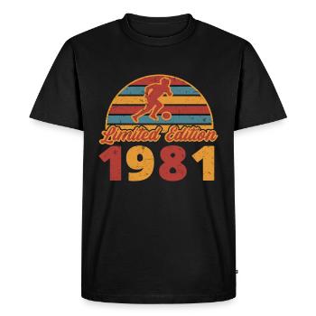 Footballer Football player Football birthday 1981 - Men's Premium Organic T-Shirt - black - Front - Nico (187cm)