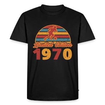 Football player football birthday built in 1970 - Men's Premium Organic T-Shirt - black - Front - Nico (187cm)