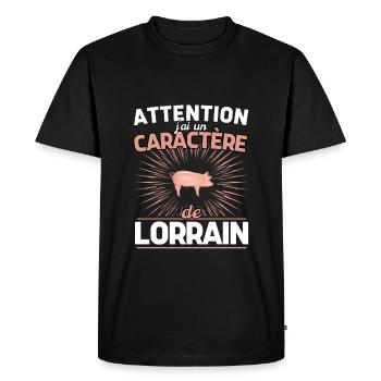 Cadeau Humour Homme Lorrain - T-shirt Premium bio Homme - noir - Devant - Nico (187cm)