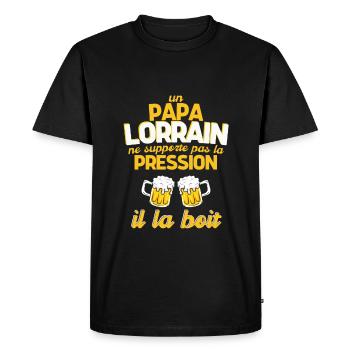 cadeau pour un papa lorrain noel anniversaire - T-shirt Premium bio Homme - noir - Devant - Nico (187cm)