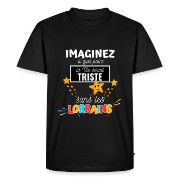 Cadeau Homme Humour Lorrain Noel Anniversaire - T-shirt Premium bio Homme - noir - Devant - Nico (187cm)