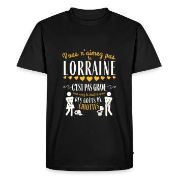 Cadeau Humour Homme Lorrain Noel Anniversaire - T-shirt Premium bio Homme - noir - Devant - Nico (187cm)