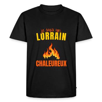 Cadeau Humour Homme Lorrain Chaleureux - T-shirt Premium bio Homme - noir - Devant - Nico (187cm)