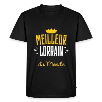 Cadeau Humour Homme Lorrain - T-shirt Premium bio Homme - noir - Devant - Nico (187cm)