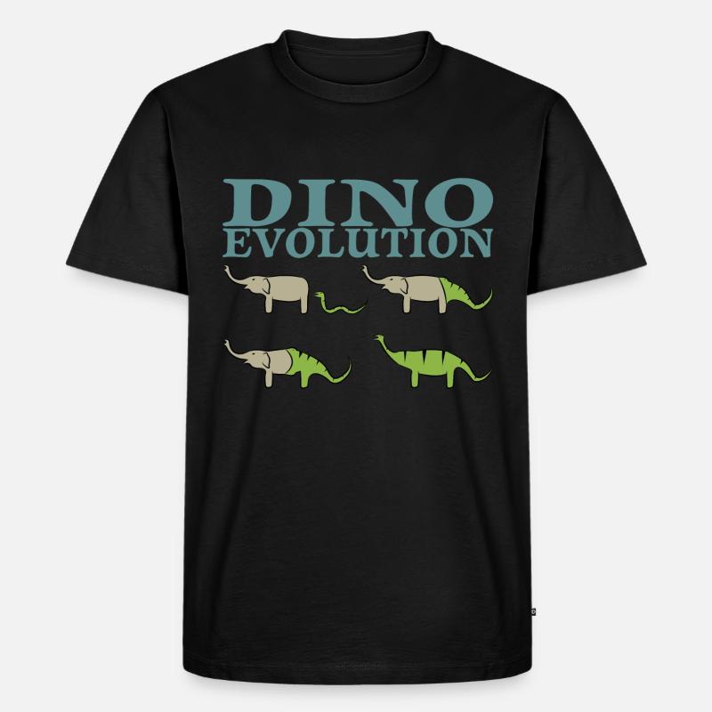 Dino Evolution Dinosaurier Elefant - Männer Premium Bio T-Shirt - Schwarz