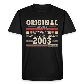 21st Birthday Original Legend 2003 Vintage 2003 - Men's Premium Organic T-Shirt - black - Front - Nico (187cm)