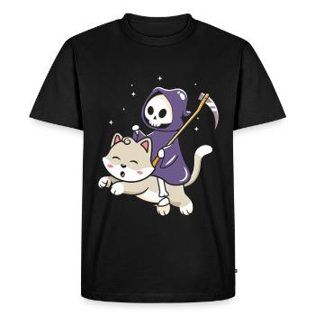 Halloween Cat Witch - Men's Premium Organic T-Shirt - black - Front - Nico (187cm)