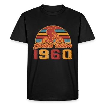 Cyclist Cyclists Birthday 1960 - Men's Premium Organic T-Shirt - black - Front - Nico (187cm)