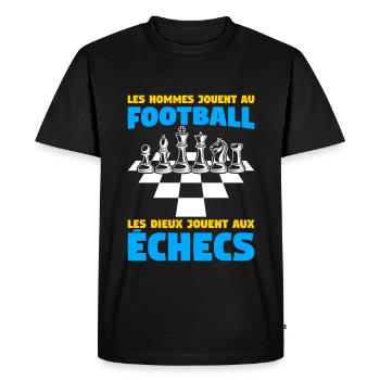 Joueur Échecs Citation Jeu Stratégie - T-shirt Premium bio Homme - noir - Devant - Nico (187cm)