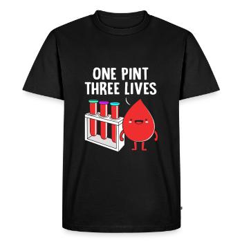 Donneur de sang Don de sang Don de sang - T-shirt Premium bio Homme - noir - Devant - Nico (187cm)