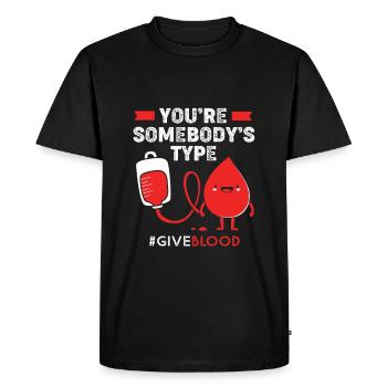 Blood Donation Blood Blood Donor - Men's Premium Organic T-Shirt - black - Front - Nico (187cm)