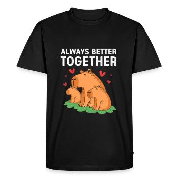 Capybara Capibara - T-shirt Premium bio Homme - noir - Devant - Nico (187cm)