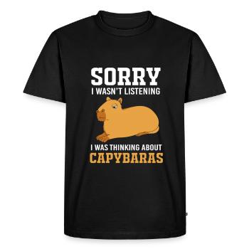 Capybara Capibara - T-shirt Premium bio Homme - noir - Devant - Nico (187cm)